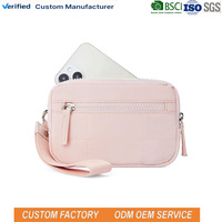 Portefeuilles de poignet tendance pour femmes, blocage RFID, portefeuille de téléphone en nylon matelassé, porte-cartes, sac à main pour les voyages et l'usage quotidien pour femme