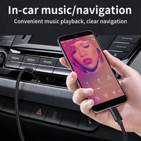 Câble audio de voiture Type-C vers 3,5 mm AUX, câble de conversion USB-C HiFi, tressé en nylon, prise jack plaquée or, 1 m, noir, câble de connexion audio