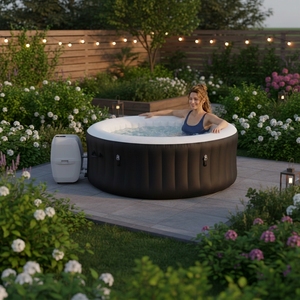Nueva Tendencia en Spas Inflables, Jacuzzi Cuadrado/Redondo, Spa Portátil, Modelo para 2-4 Personas, Bañera de Hidromasaje Inflable para Exteriores - Product Image 1