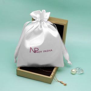 Bolsa de Satén de Alta Calidad, Bolsa de Seda Blanca para Joyería, para Caja de Anillos, Embalaje de Pulseras, Bolsa de Regalo - Product Image 5