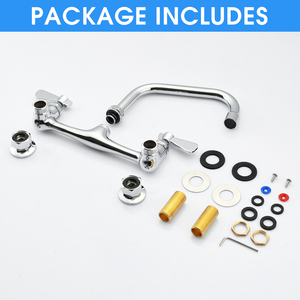 Fregadero comercial de 8 pulgadas, grifo de montaje en pared para cocina, lavadero, restaurante - Product Image 4