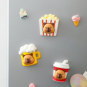Capybara Refrigerator Magnets Resin 3D Cartoon Animal Shape Decorative Home Sticker Fridge Decoration - Product Image 3