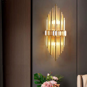 Новый дизайн, Роскошный Золотой светодиодный кристаллический настенный светильник, комнатный декоративный настенный ретро-светильник антикварного дизайна - Product Image 6