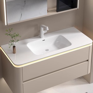 Moderno y sencillo gabinete de baño inteligente para montar en la pared con LED integrado y curvado en caliente. - Product Image 3