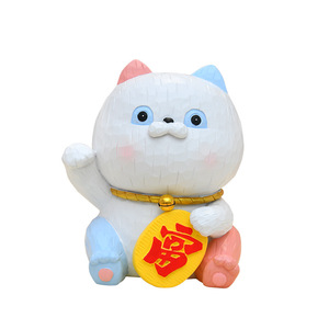 Lucky Cat Resin Figurine Animal Shape Home Decoration Artistic Craft for Living Room Entryway Decor - Product Image 5