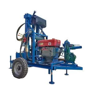 Oem 8 Paard Power Draagbare Kleine Boring Diepe Waterputten Machines Dieselmotor Boren Rig Met Tractie