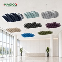 Plafonds acoustiques suspendus en feutre PET de couleur personnalisée, déflecteurs acoustiques absorbants le son pour les projets d'aménagement intérieur de bureaux et d'hôtels