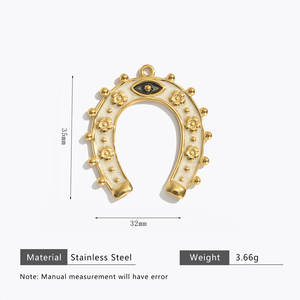 Pulsera de Acero Inoxidable 316L con Dijes de Herradura, Chapada en Oro PVD de 14k 18k, Joyería Personalizada DIY para Pulseras y Collares - Product Image 5