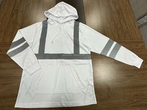 الفلورسنت عالية الوضوح عاكس السلامة هوديي طويلة الأكمام هاواي ألوها قمصان البناء مرحبا فيس هوديي ارتداء العمل - Product Image 6