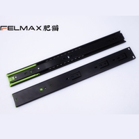 Glissière de tiroir à fermeture douce Felmax de 45 mm de largeur, glissière de tiroir silencieuse à 3 volets avec roulement à billes pour meubles de chambre