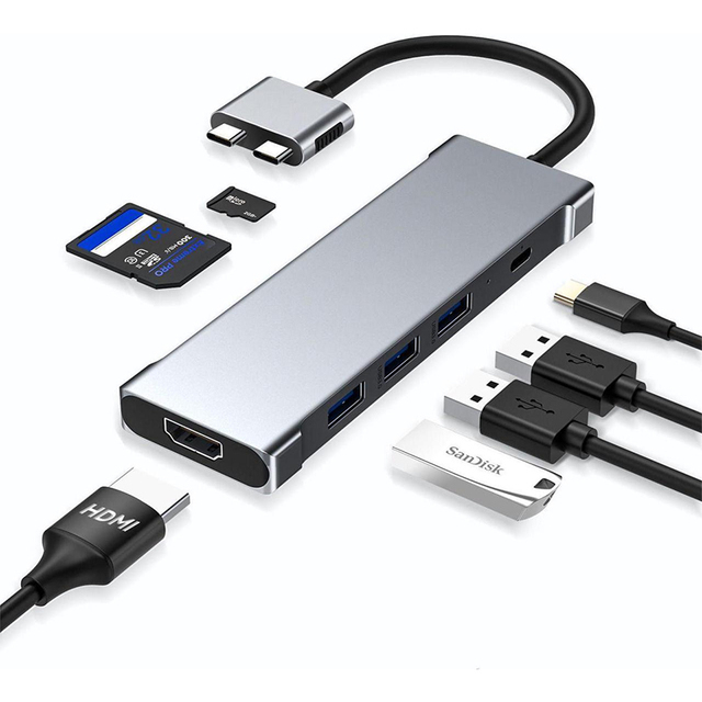 Factory Price 5-in-1 USB C Hub Docking Station HDMI 4K USB3.0 + USB2.0 + Type C for Computer Laptop USB C Hub
