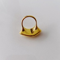 Trendiger Massiver Goldring für Damen und Herren Edelstahl Breiter Gewölbter Goldband Einzigartiger 18 K Gold Kuppelring