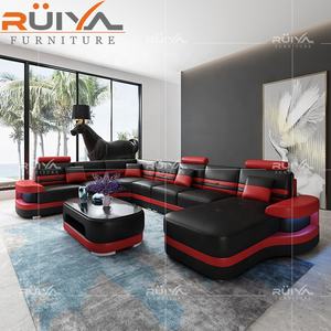 चीन थोक मूल्य आधुनिक कोने सोफा सेट 7 सीटों वाले कमरे में रहने वाले के लिए एलईडी प्रकाश के साथ - Product Image 5