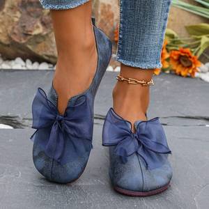 <span class=keywords><strong>Ballerine</strong></span> da Donna Casual Tinta Unita <span class=keywords><strong>con</strong></span> Suola Morbida e Punta Rotonda, Decorazione a Fiocco, Mocassini Slip-On alla Moda RX RX-119 - Product Image 6