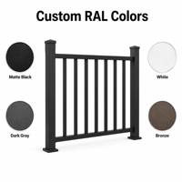 Valla de Aluminio Soldada a Medida de 6 pies de Altura con 3 Rieles, Paneles Planos con Punta, Recubierta con Pintura en Polvo para Seguridad de Jardines y Límites de Viviendas en Canadá