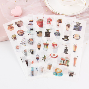 Giapponese kawaii carino conto a mano adesivo mano diario materiale set adesivi murali confezione cancelleria 6 pezzi - Product Image 2