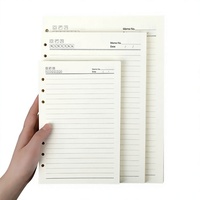 Recharges de papier pour carnet A4 A5 A6 A7 à 6/9/20/26 trous, lisses, générales, détachables et remplaçables