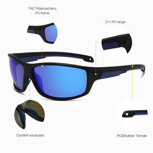 Lunettes de soleil polarisées P507 pour le cyclisme, monture noire, verres TAC, protection UV400, sports de plein air, pêche, conduite - Product Image 4