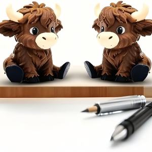 Adorno <span class=keywords><strong>de</strong></span> vaca Highland impreso en 3D, Mini figura <span class=keywords><strong>de</strong></span> 2,32 ", Toro Sentado, protección del medio ambiente para decoración del hogar, juguete para niños <span class=keywords><strong>de</strong></span> interior y exterior - Product Image 4