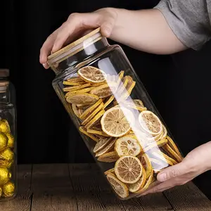Borosilicate Glass Storage Jar With Bamboo Lid Glass Storage Jar For Glass Spice Jar With Wooden Lid