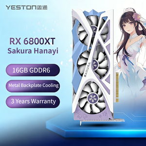 Yeston AMD GPU RX 6800XT 16G D6 SAKURA hanayi GDDR6 256Bit เล่นเกมคอมพิวเตอร์ตั้งโต๊ะ - Product Image 1