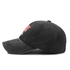 Casquette de baseball vintage sportive de style européen et américain en PVC délavé, brodée avec un grand motif du drapeau américain en tissu délavé - Product Image 3