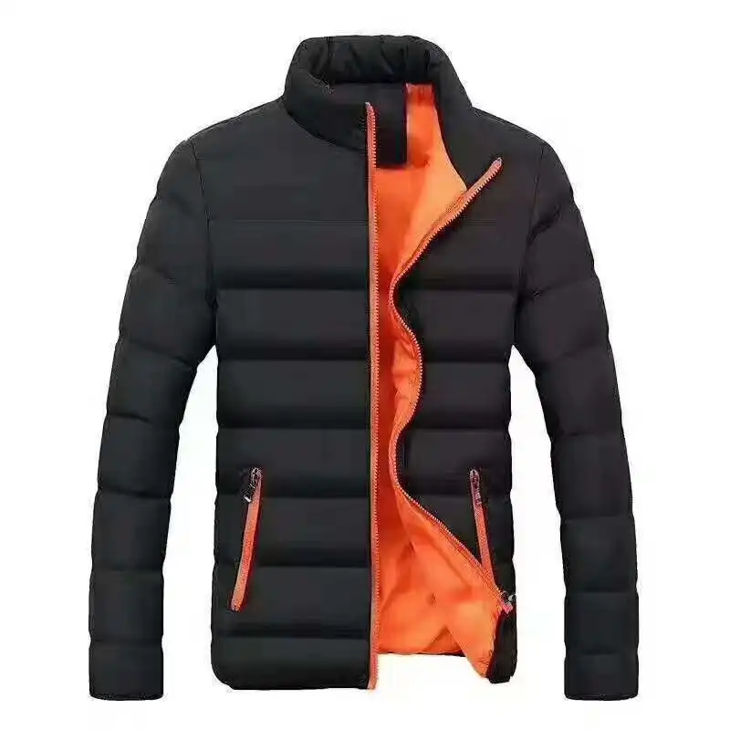 Goedkope Outdoor Heren Winter Vulling Jas Effen Kleur Afslank Katoenen Gewatteerde Jas Voor Heren