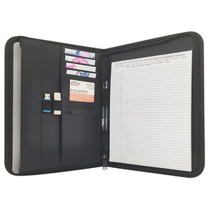 Modernqiu A4 kích thước xách tay PU da dây kéo Sơ Yếu Lý Lịch padfolio tùy chỉnh túi tài liệu với Hot Bán biểu tượng tùy chỉnh - Product Image 2