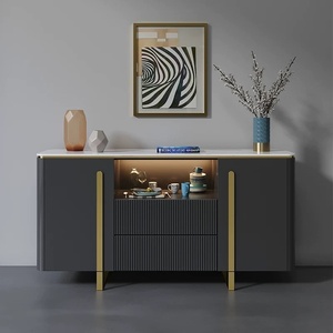 Luxury Wood Dining Room <strong>Sideboard</strong> Black and White Modern <strong>Kitchen</strong> Cabinet Design for Hotel Use Made <strong>in</strong> China - Product Image 3