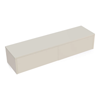 Table de maquillage suspendue personnalisée en couleur noyer/blanc avec deux tiroirs