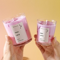 Großhandel Kreative Sommer-Matcha Zylindrische Gelee-Wachskerze Handgegossene Party-Heimdekoration Aromatherapie-Kerze für Stimmungsbeleuchtung