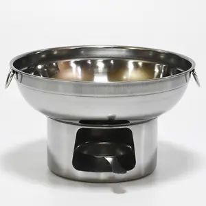 Camping Cookware Hot Pot Thai Wooden Food Warmer Stainless Steel Chafing Pot
