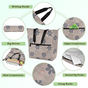 Sac fourre-tout à bandoulière réutilisable en forme de coquille hébraïque, design hawaïen personnalisé, pour l'apprentissage des enfants et l'éducation primaire - Product Image 3