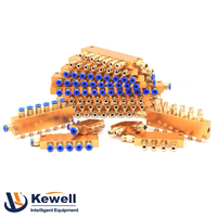 Distributor Oli Pelumas Tipe HT Aluminium 2-12 Jalur, Blok Manifold Katup Distributor Piston, Pembagi Pengukur, Injektor Modular Pelumasan