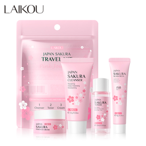 Laikou Nhật Bản <span class=keywords><strong>sakura</strong></span> Travel Kit dưỡng ẩm làm trắng da mặt huyết thanh kem thu nhỏ lỗ chân lông kiểm soát dầu nicotinamide Bộ chăm sóc da - Product Image 1