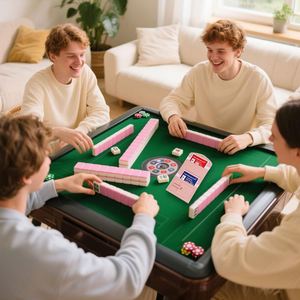 Foldable Pu Leather Mahjong <b>Card</b> Sleeve Multiple Pockets Phone <b>Wallet</b> Large 17x8.7 Inches Credit Folio Score <b>Card</b> <b>Holder</b> - Product Image 2