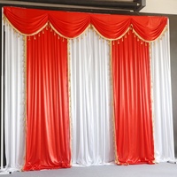 Custom Church Curtains Backdrop Decoration Wedding Stage Drapery with Valance and Swag for Party Event Scene Decoration