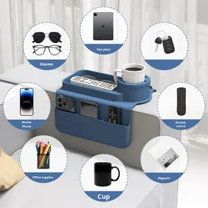 ที่วางแก้วกาแฟซิลิโคนทรงสี่เหลี่ยมสไตล์คลาสสิก CUTEN พร้อมถาดวางแขนโซฟาและถาดรองแก้วหอม - Product Image 4