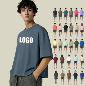 T-shirts en coton uni coupe ample, col rond, manches courtes, décontractés, personnalisables pour hommes, vente en gros OEM/ODM - Product Image 3