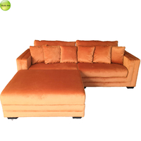 Reddeboo Vente en gros pas cher Canapé de salon 2 places en velours avec pouf de rangement Canapé modulaire sectionnel simple Match 6 oreiller 6260