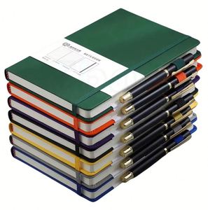Academic <b>A5</b> A6 Logo Customized Pocket Pu Leather <b>Diary</b> Custom Elastic Band Hardcover Budget Notebook - Product Image 4