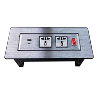 Prise de table de haute qualité, PDU à montage en surface de bureau, 2 prises simples (A+C) avec interrupteur marche/arrêt, câble de 3 m, prise UK 16A, 1 USB-A/1 non mis à la terre