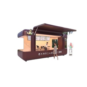 รถขายอาหารเคลื่อนที่แบบแคปซูล สแตนเลส สำหรับไอศกรีมซอฟต์เสิร์ฟ ใช้งานกลางแจ้ง เชิงพาณิชย์ ประกอบง่าย พร้อมระบบไฟฟ้าในตัว - Product Image 5