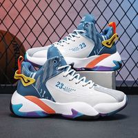 Chaussures de basket-ball montantes pour hommes - Nouvelle saison, toutes saisons, chaussures de sport décontractées tendance, tige en cuir véritable, imperméables