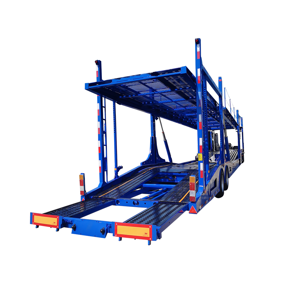 Hydraulic Double Deck Voiture Carrier Semi Trailer 2 Axle 3 Axle 4-8 Car Auto Car Carrier Semi Trailer