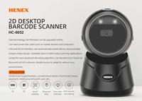 Henex Masaüstü Barkod Okuyucu 2D QR Kod POS Fiyat Okuyucu Tabancası Otomatik Algılama USB Arabirimi Süpermarketler İçin Stokta