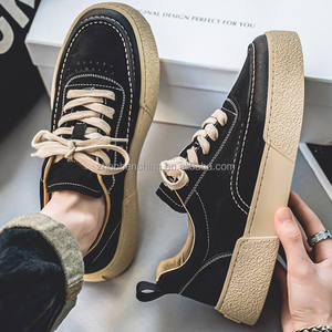 Zapatos informales para hombre, zapatillas de ocio negras para hombre, zapatos deportivos, zapatillas de deporte transpirables y duraderas de cuero de microfibra, zapatillas de deporte a la moda - Product Image 1