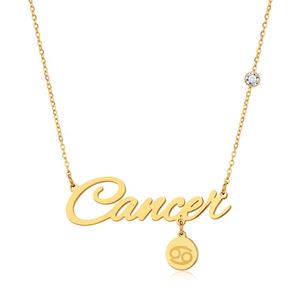 Collier personnalisé en acier inoxydable, 12 signes <span class=keywords><strong>du</strong></span> zodiaque, astrologie, <span class=keywords><strong>Horoscope</strong></span>, lettre, Logo, breloques en cristal, chaîne en or pour femmes - Product Image 1