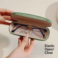 Nouvel étui rigide pour lunettes, étui portable anti-pression en fer à ressort pour lunettes optiques plates, disponible pour étudiants