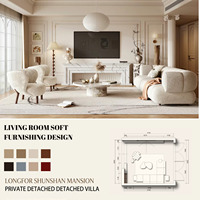 Concept de design d'intérieur de salon moderne et contemporain de luxe avec mobilier en tissu pour projets résidentiels